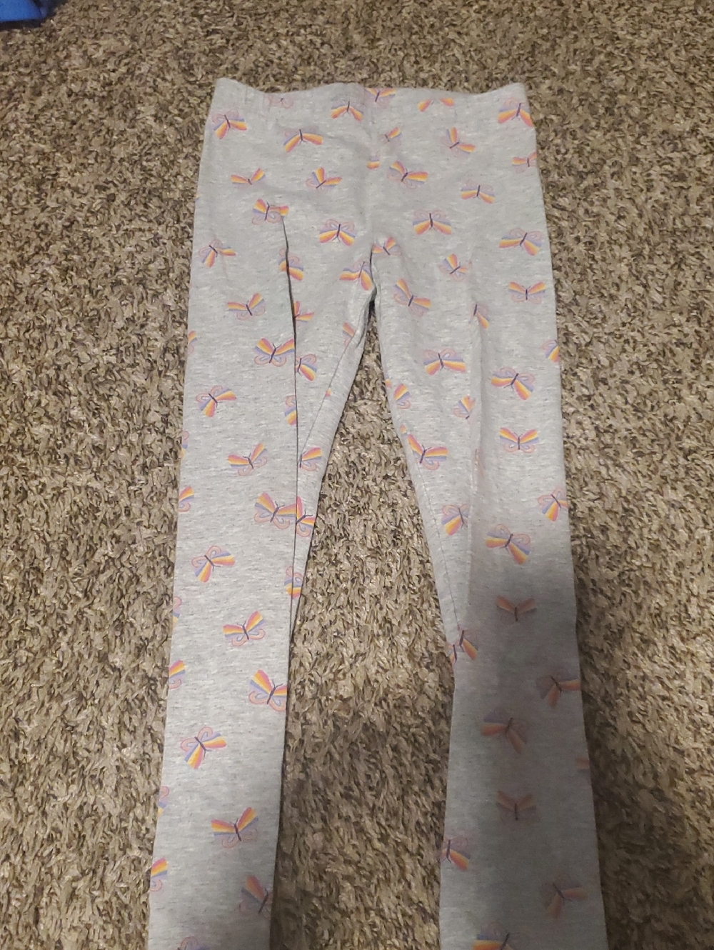 Cat & Jack Gray Leggings with Pink and Orange Bow Pattern
